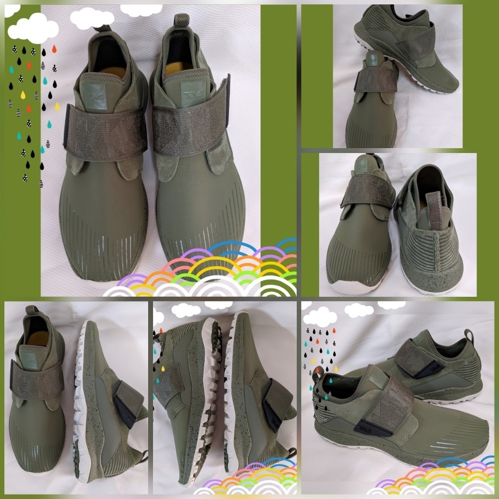 TEVA MEN'S GREEN VELCRO ANKLE STRAP SNEAKERS